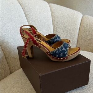 Louis Vuitton Red and Blue Heels